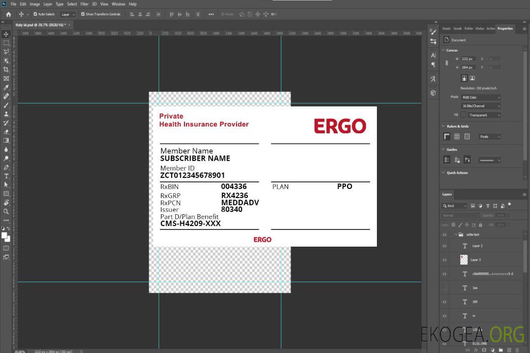 Carte d'assurance maladie de Lettonie template